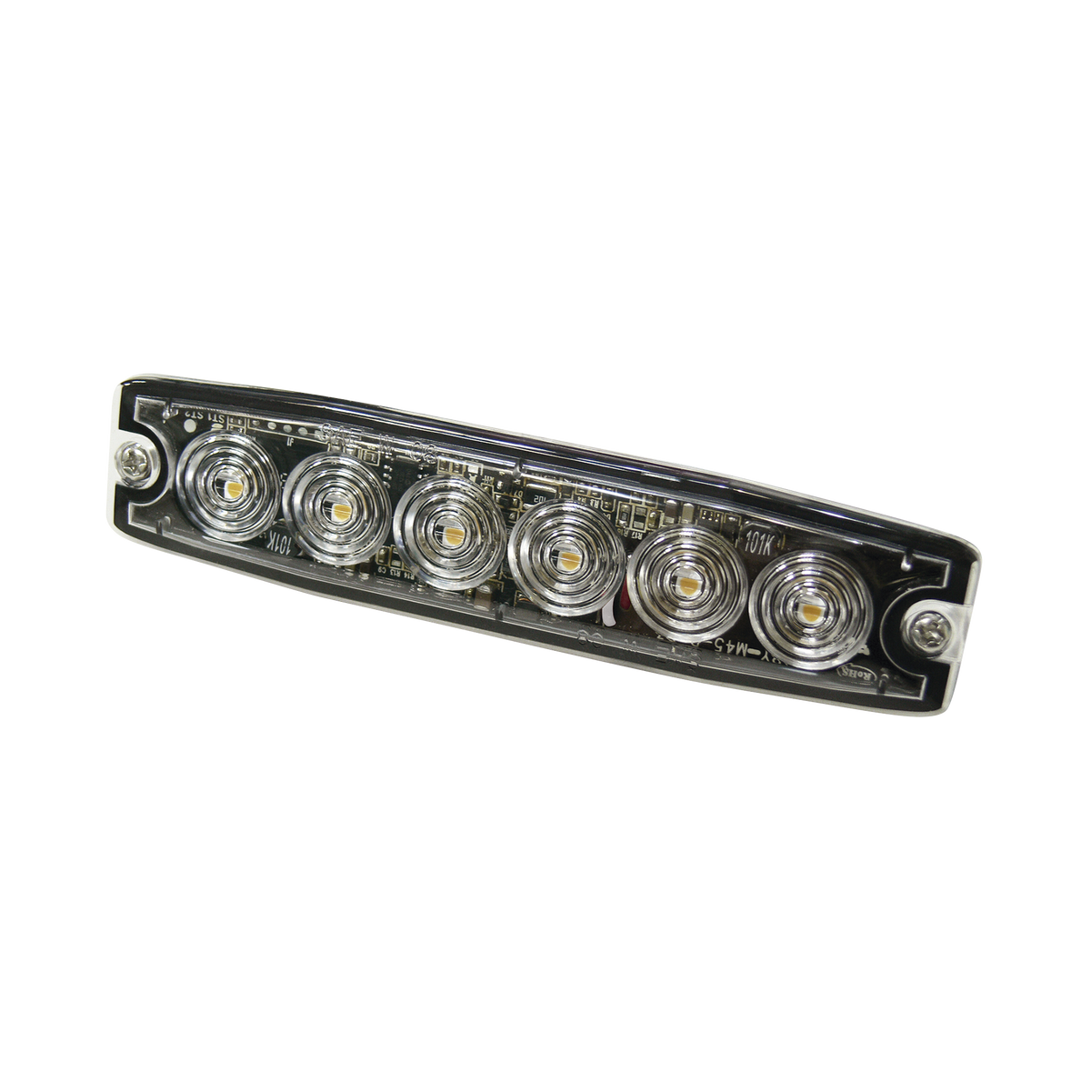 Luz Auxiliar de 6 LED, Ambar, lente Transparente, SAE