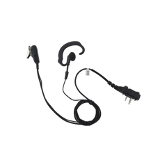 Micrófono de solapa con gancho suave para la oreja y fibra trenzada para puerto de accesorios Icom de 2 pines con tornillos