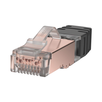 Plug RJ45 Cat6 Blindado, Para Cable Calibre 24-26 AWG, Chapado en Oro de 50 micras, Paquete de 100 piezas