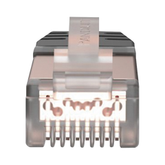 Plug RJ45 Cat6A Blindado, Para Cable Calibre 23-24 AWG, Chapado en Oro de 50 Micras, Paquete de 100 Piezas