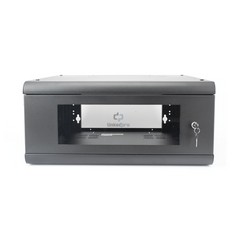 Gabinete de Pared con Puerta de Cristal Templado, 635mm de Profundidad, 4U Rack de 19'', Acero Reforzado