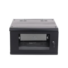 Gabinete de Pared con Puerta de Cristal Templado, 635 mm de Profundidad, 6U Rack de 19 in, Acero Reforzado