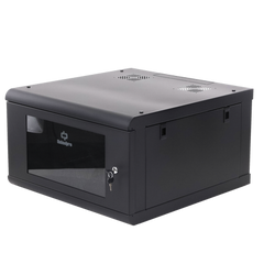 Gabinete de Pared con Puerta de Cristal Templado, 635 mm de Profundidad, 6U Rack de 19 in, Acero Reforzado
