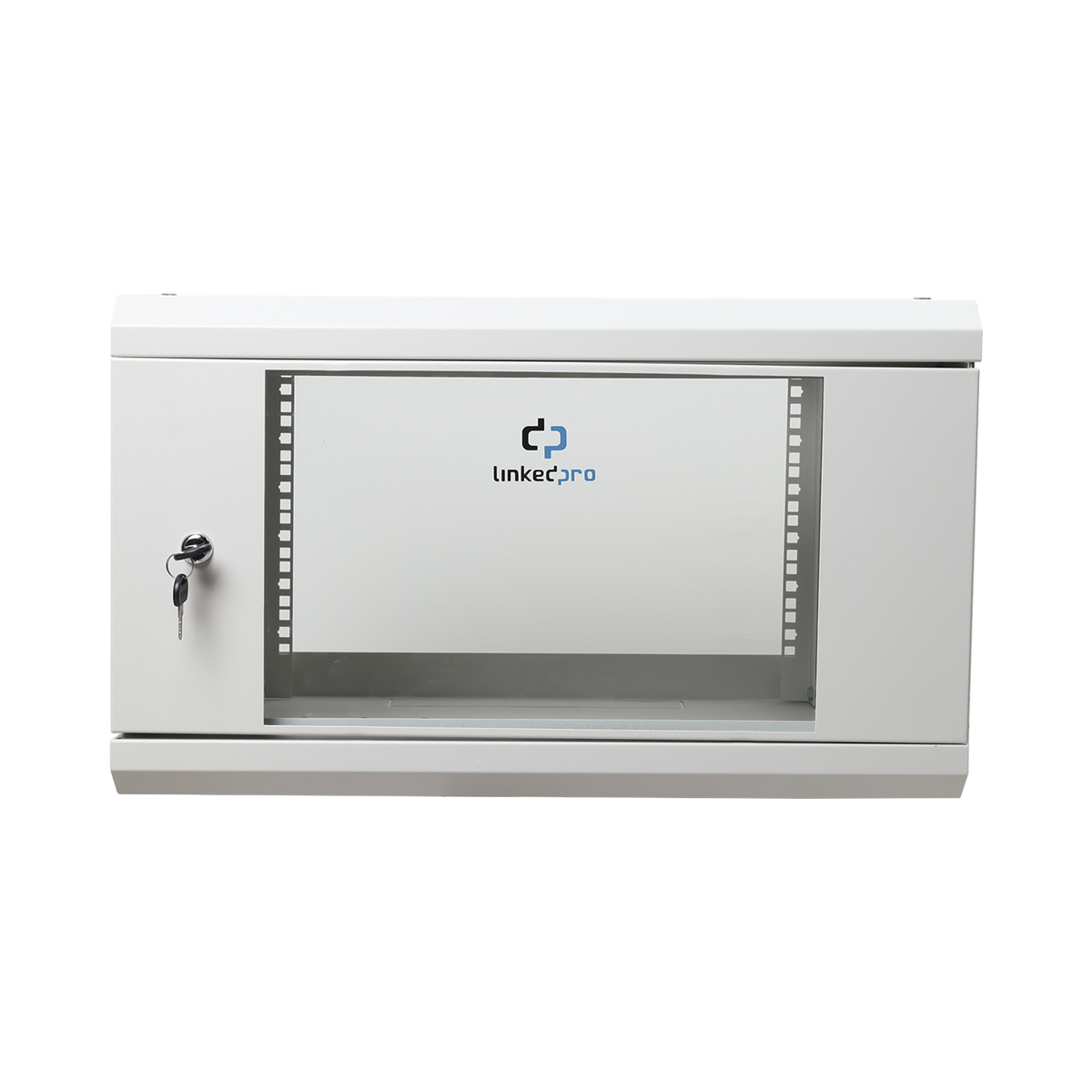 Gabinete de Pared de 6U con Puerta de Cristal Templado, 455 mm de Profundidad Total, Rack de 19'', Acero Reforzado Color Gris Mate