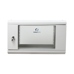 Gabinete de Pared de 6U con Puerta de Cristal Templado, 455 mm de Profundidad Total, Rack de 19'', Acero Reforzado Color Gris Mate