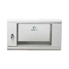 Gabinete de Pared de 6U con Puerta de Cristal Templado, 455 mm de Profundidad Total, Rack de 19'', Acero Reforzado Color Gris Mate