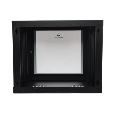 Gabinete de Pared de 9U con Puerta de Cristal Templado, 479.5 mm de Profundidad, Rack de 19'', Acero Reforzado Gris Mate