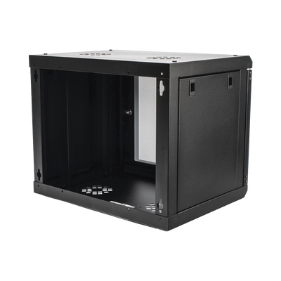 Gabinete de Pared de 9U con Puerta de Cristal Templado, 479.5 mm de Profundidad, Rack de 19'', Acero Reforzado Gris Mate