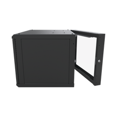 Gabinete Abatible de Pared (Con Marco Trasero) con Rack 19" de 12 Unidades. Ventana de Cristal Templado.