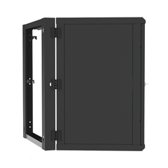 Gabinete Abatible de Pared (Con Marco Trasero) con Rack 19" de 16 Unidades. Ventana de Cristal Templado.