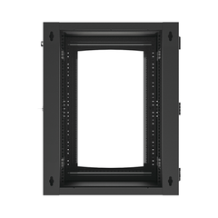 Gabinete Abatible de Pared (Con Marco Trasero) con Rack 19" de 16 Unidades. Ventana de Cristal Templado.