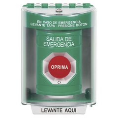 Botón Multipropósito, Salida De Emergencia, Girar Para Reset, Español, Cubierta De Policarbonato, 2 Relevadores NO/NC, Interior/Exterior