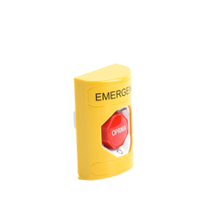 Botón de Emergencia en Español, Color Amarillo, Acción Mantenida, Girar para Restablecer y LED Multicolor
