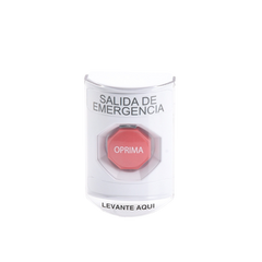 Botón de Emergencia, Texto en Español, Tapa Protectora de Policarbonato Súper Resistente, Restablecimiento con Llave
