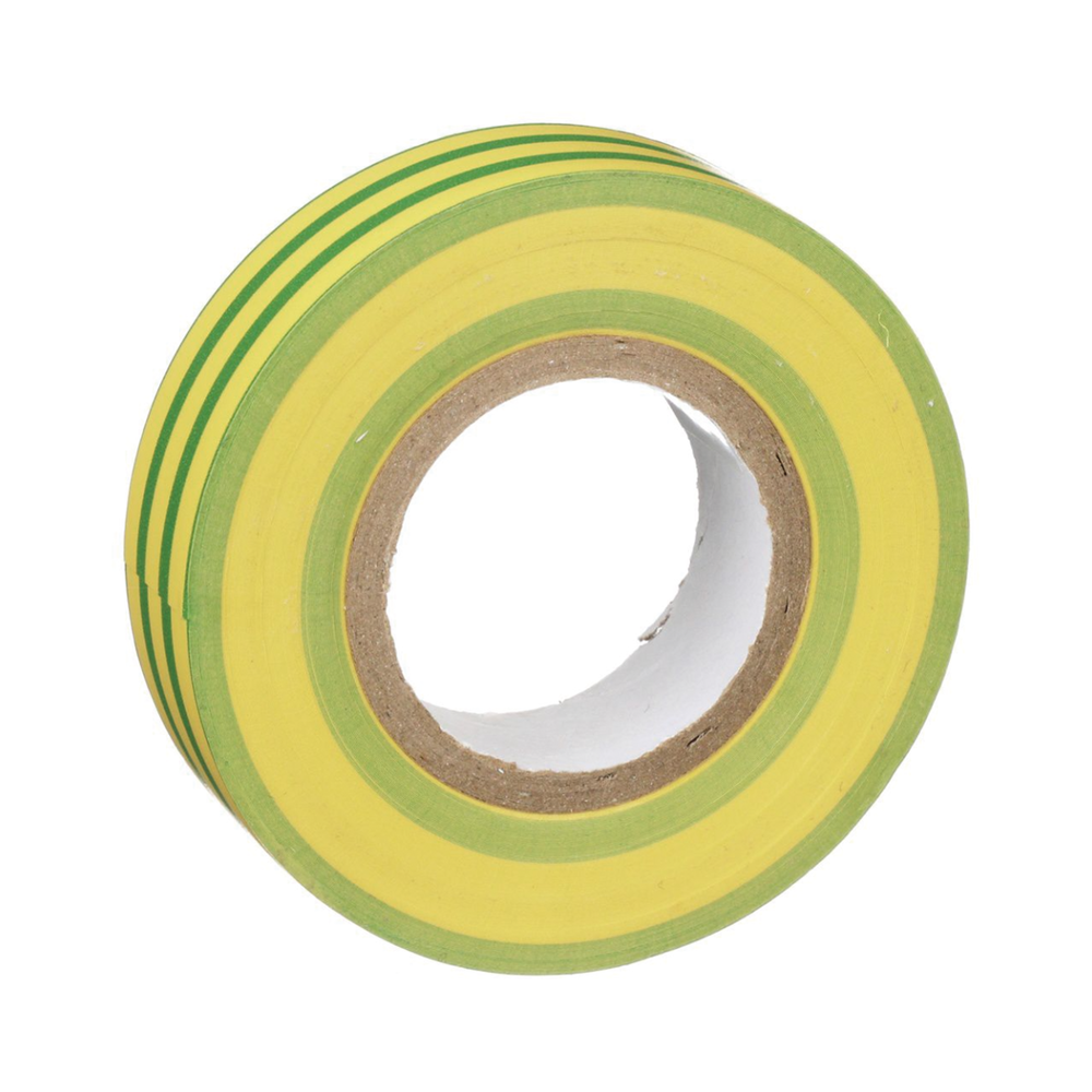 Cinta Eléctrica STRONGHOLD para Aislar, de PVC, Uso Construcción General en Tierras Físicas, Grosor de 0.13 mm (5 mil), Ancho de 19.05 mm, y 20.12 m de Largo, Color Amarillo/Verde.