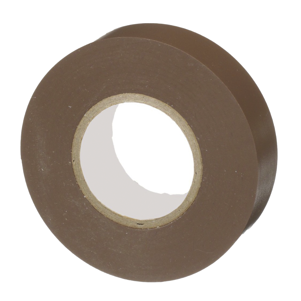 Cinta Eléctrica STRONGHOLD para Aislar, de PVC, Uso General Reparación y Mantenimiento, Grosor de 0.18mm (7 mil), Ancho de 19mm, y 20.12m de Largo, Color Café