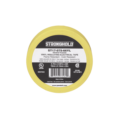 Cinta Eléctrica STRONGHOLD para Aislar, de PVC, Uso General Reparación y Mantenimiento, Grosor de 0.18mm (7 mil), Ancho de 19mm, y 20.12m de Largo, Color Amarillo