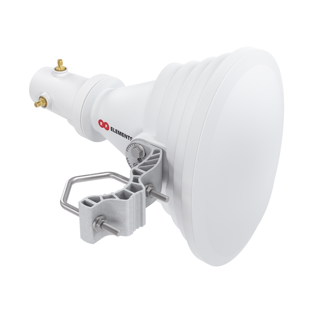 Antena Sectorial Asimétrica Starter Horn de 45º, 5150 - 5950 MHz, ganancia de 17 dBi, conexión directa con radios IS-5AC, PS-5AC y IS-M5, conexión RP-SMA