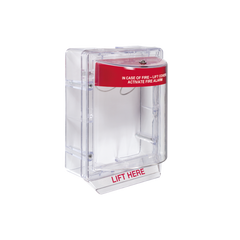 Cubierta Protectora Serie Stopper II® De Policarbonato, Con Bocina, Espaciador Transparente, Montaje en Superficie, Etiqueta en Inglés