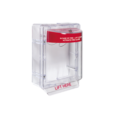 Cubierta Protectora Serie Stopper II® De Policarbonato, Con Bocina, Espaciador Transparente, Montaje en Superficie, Etiqueta en Inglés