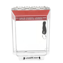 Cubierta Universal Transparente, de Bajo Perfil, Texto de Incendio en Español, Notificación Audible y Visible