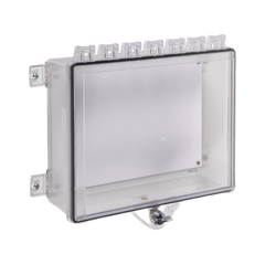 Gabinete de protección tipo 4X con placa trasera y bloqueo de pulgar - Transparente