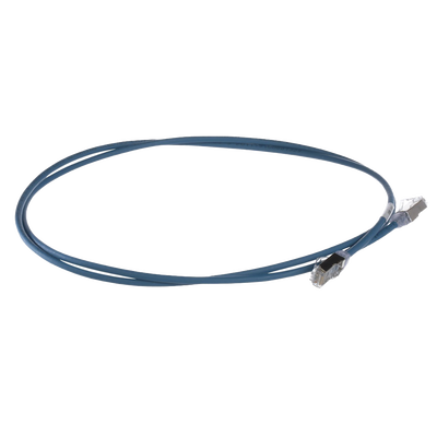 Patch Cord Cat6A, Diametro Reducido 28 AWG, Blindado S/FTP, CM/LS0H, 0.20 m, Color Azul