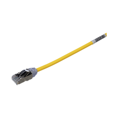 Patch Cord Cat6A, Diametro Reducido 28 AWG, Blindado S/FTP, CM/LS0H, 20 cm (7.87 Pulgadas), Color Amarillo