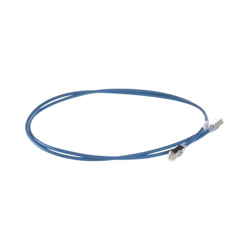 Patch Cord Cat6A, Diametro Reducido 28 AWG, Blindado S/FTP, CM/LS0H, 1 Metro (3.28 Pies), Color Azul
