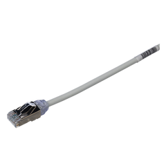 Patch Cord Cat6A, Diametro Reducido 28 AWG, Blindado S/FTP, CM/LS0H, 2 m, Color Gris