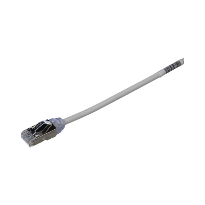 Patch Cord Cat6A, Diametro Reducido 28 AWG, Blindado S/FTP, CM/LS0H, 3 m, Color Gris