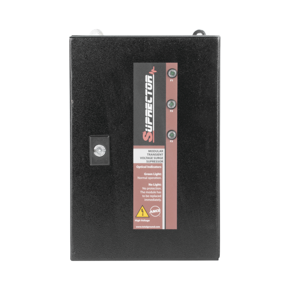 Supresor de pico clase B con voltaje de operación 277/480 Vca, 2 fases, 80 KA