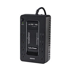 UPS de 650 VA/390 W, Topología Standby con Modo Ahorrador ECO, Entrada 120 Vca NEMA 5-15P, Con 8 Tomas NEMA 5-15R