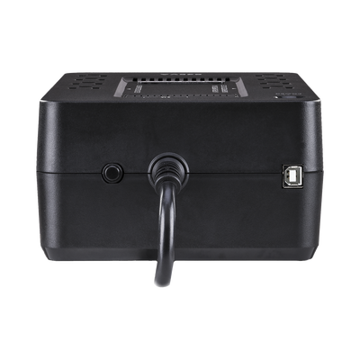 UPS de 650 VA/390 W, Topología Standby con Modo Ahorrador ECO, Entrada 120 Vca NEMA 5-15P, Con 8 Tomas NEMA 5-15R