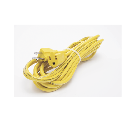 Extensión Eléctrica de Uso Rudo Aterrizada 5 metros /127 V CA 10 A Máximo / Color Amarillo.