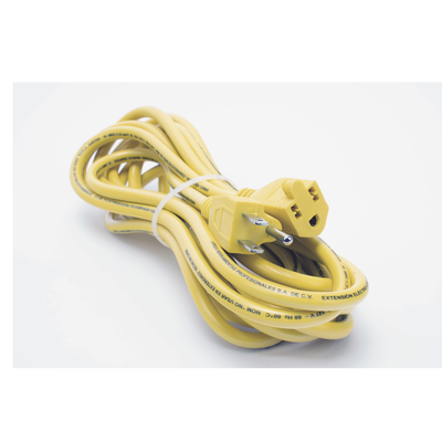 Extensión Eléctrica de Uso Rudo Aterrizada 5 metros /127 V CA 10 A Máximo / Color Amarillo.