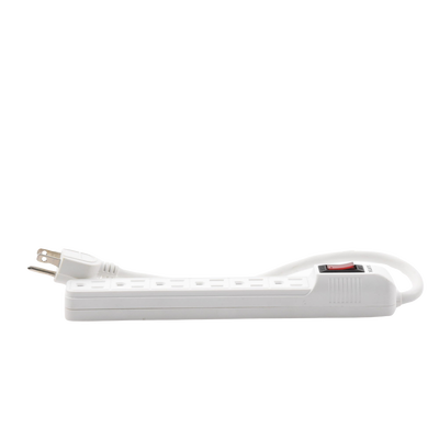 Multicontacto con cable 30 cm. 6 tomas 127 Vca línea, tierra, neutro 15 A max.