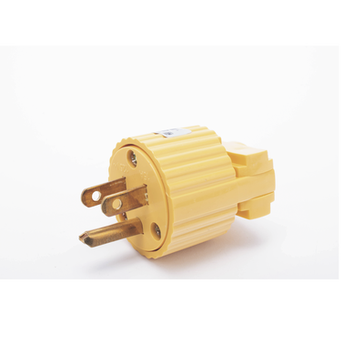 Clavija con Abrazadera Plástica Aterrizada  / 127 V CA 15 A Max.  / Fabricada en Plastico ABS.