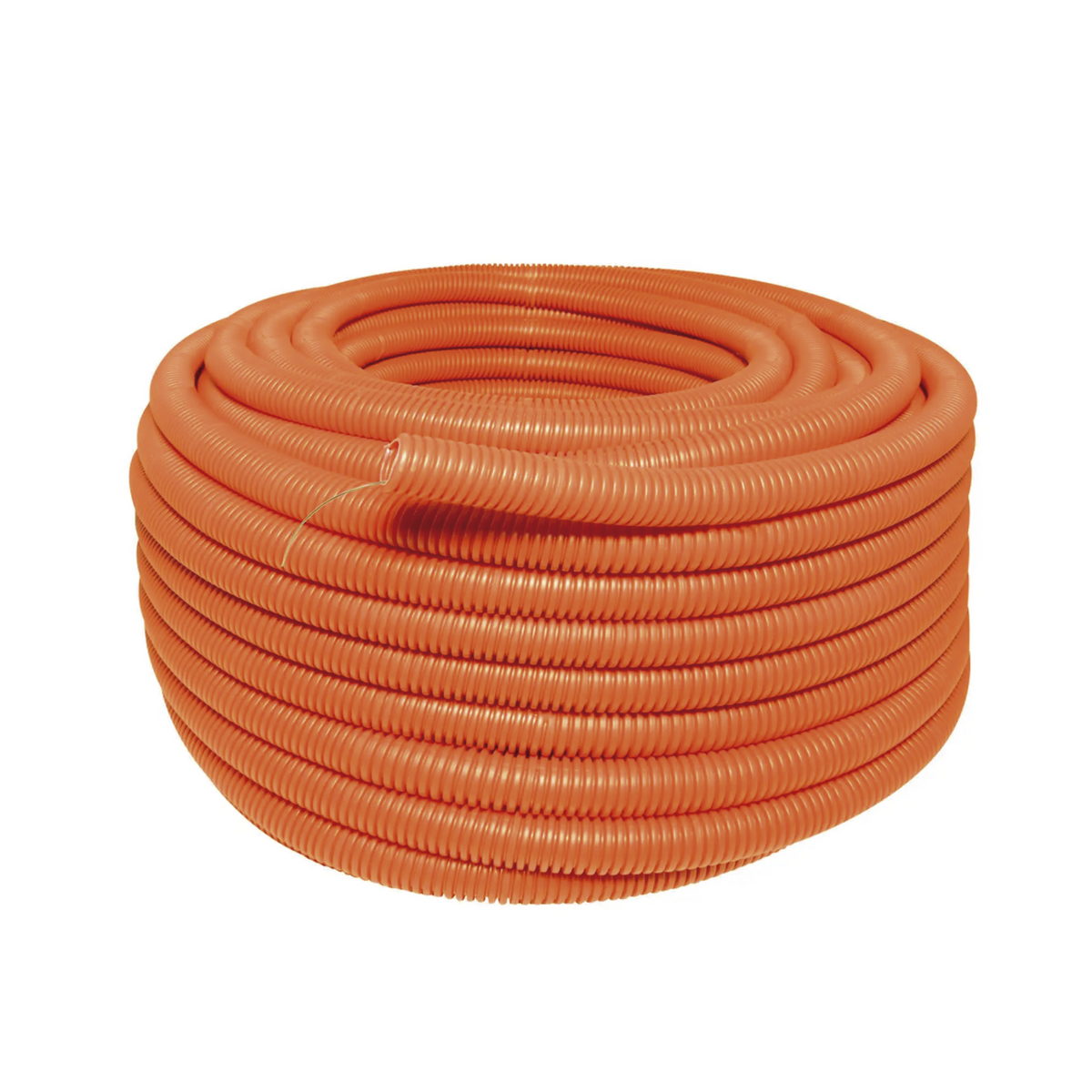 Manguera Poliducto Corrugado Flexible Naranja Reforzado de 1" x 50 m Para Instalaciones Eléctricas /Polietileno Alta Densidad HDPE/ Con guía /Resistente a Intemperie.