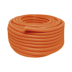 Manguera Poliducto Corrugado Flexible Naranja Reforzado de 1" x 50 m Para Instalaciones Eléctricas /Polietileno Alta Densidad HDPE/ Sin guía /Resistente a Intemperie.