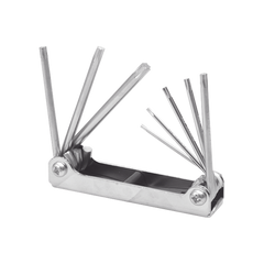 Juego de 8 llaves hexagonales Torx® tipo navaja, estuche metálico.