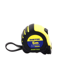 Flexometro anti impacto de 5 metros, cinta ancha con boton de freno.
