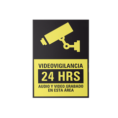 Etiqueta de Videovigilancia en Vinil Adhesivo Mate / Paquete con 10