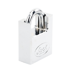 Candado de acero con Guarda Anti Palanca/ Acabado en Cromo Satinado / Doble Cerrojo / Medida 40 mm/ Nivel de seguridad 7/ 4 Llaves Abloy.
