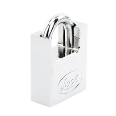 Candado de acero con Guarda Anti Palanca/ Acabado en Cromo Satinado / Doble Cerrojo / Medida 40 mm/ Nivel de seguridad 7/ 4 Llaves Abloy.