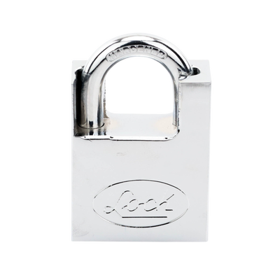 Candado de acero con Guarda Anti Palanca/ Acabado en Cromo Satinado / Doble Cerrojo / Medida 40 mm/ Nivel de seguridad 7/ 4 Llaves Abloy.