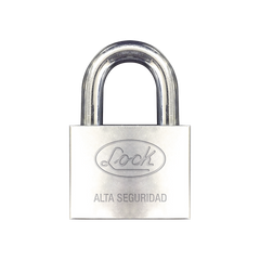 Candado de hierro alta seguridad con llave de disco/ Acabado Cromado/ Llaves Abloy/ Medida de Horquilla 38 mm.