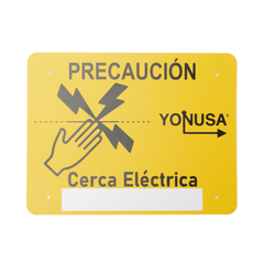 Letrero de PRECAUCION para cercas electrificadas (21.8 x 17 cm)