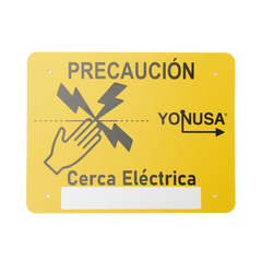 Letrero de PRECAUCION para cercas electrificadas (21.8 x 17 cm)