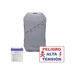 KIT deEnergizador 12,000Volts - .5 Joules / 500 Mts Lineales de Protección / Cercas Electrificadas / Llavero Incluido